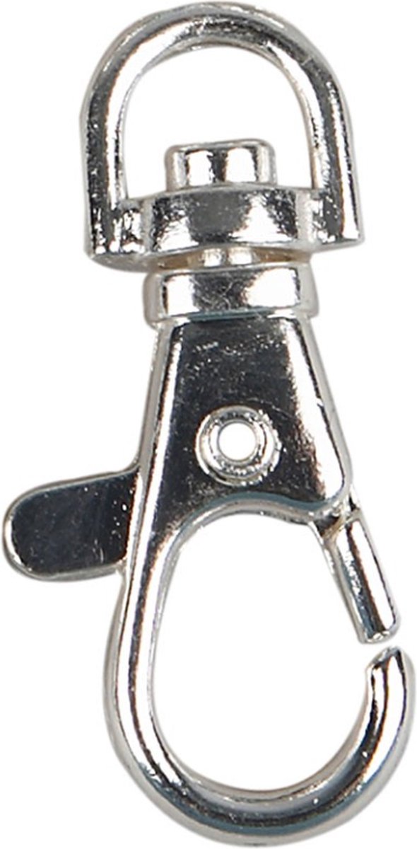 CC Sleutelhanger met Draaioog 40 mm Zilver 2 stuks