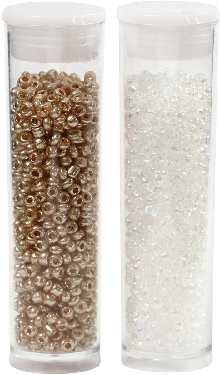 Creativ Company 68683 Seed bead Glas Rose Gold, Wit kabelbeschermer