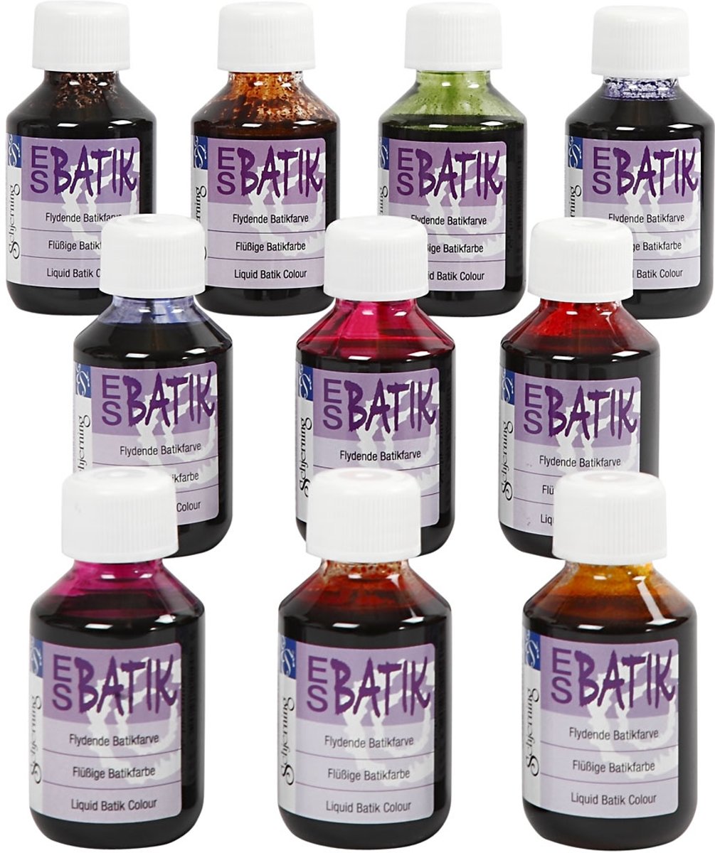 ES Batik - Assortiment, kleuren assorti, 10x100 ml