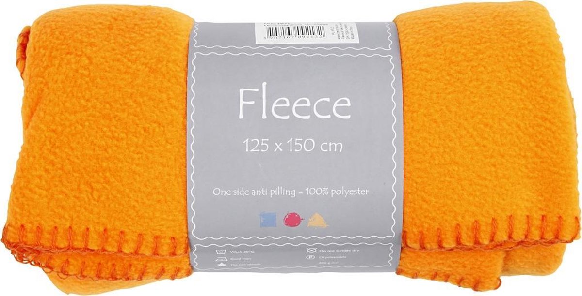 Fleece l: 125 cm b: 150 cm oranje 1stuk 200 g/m2
