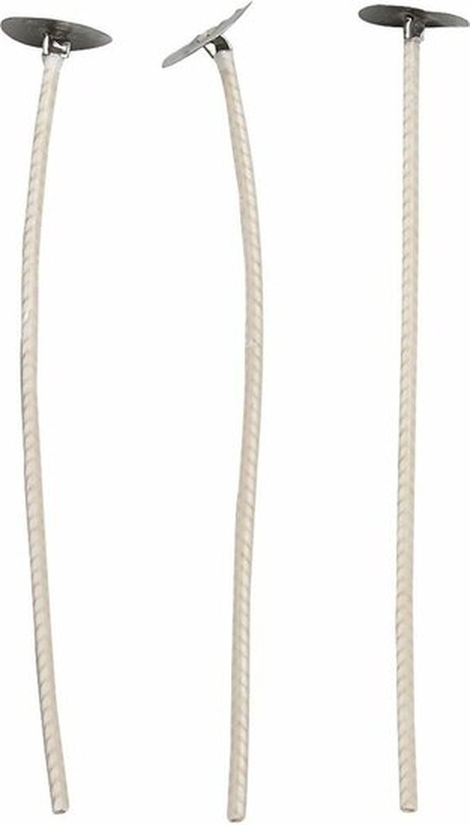 Kaarsenlont - Lont - Kaarsen Maken Lont - Kaarsenkoord - Wick - Vezeldraad - Brandkoord - Met Was - Dikte 2 mm - Lengte 10 cm - 50 Stuks