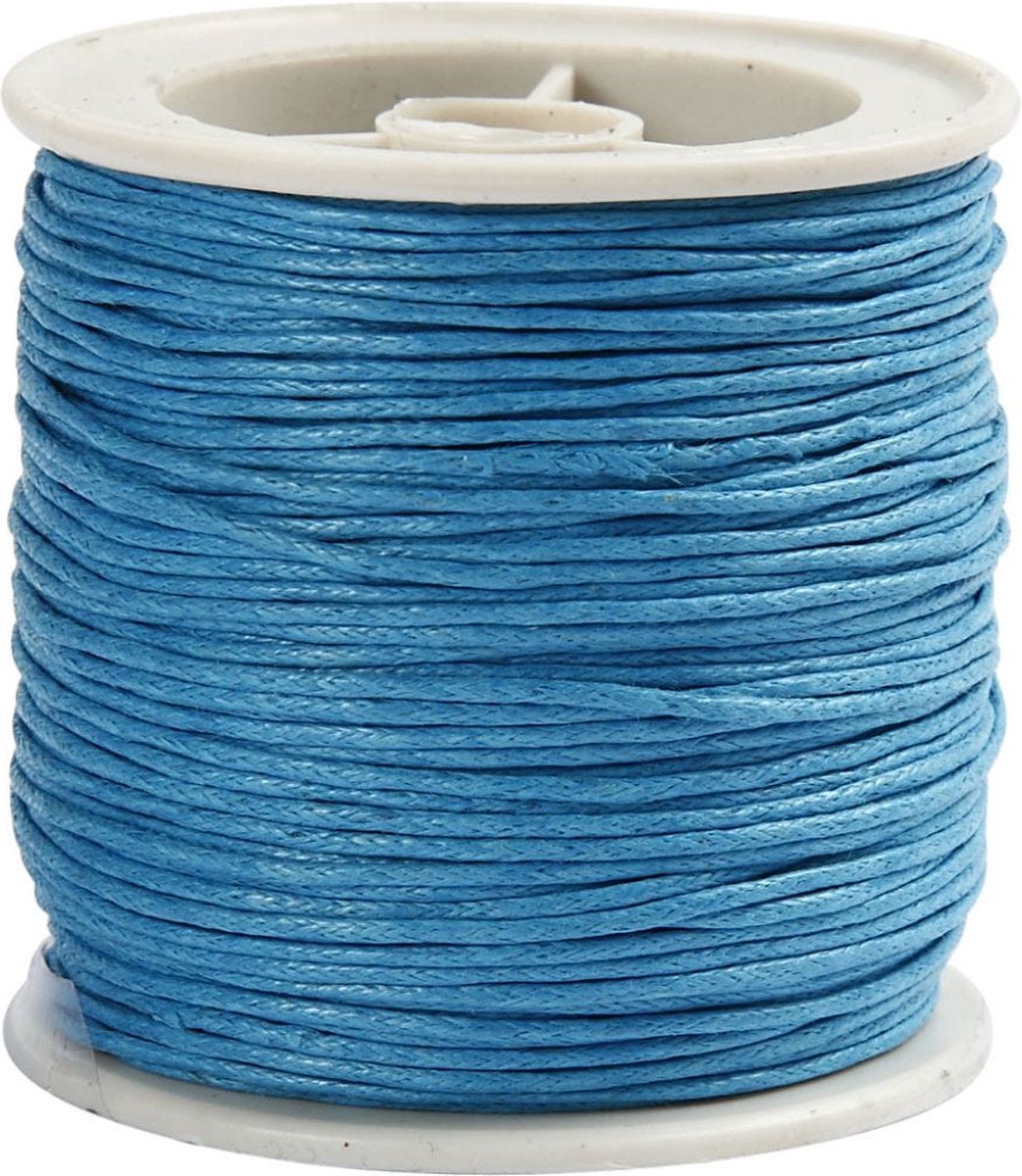 Katoen , turquoise, dikte 1 mm, 40 m/ 1 rol - Incl. Gift