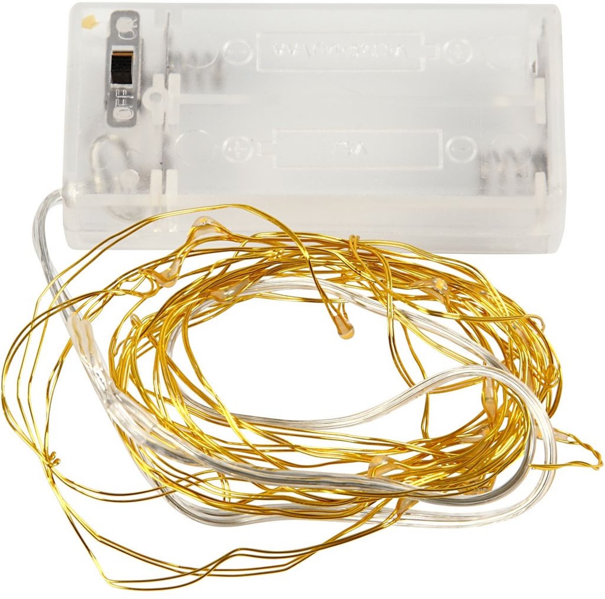 LED Slinger met lampjes, l: 3,15 m, goud, 1stuk