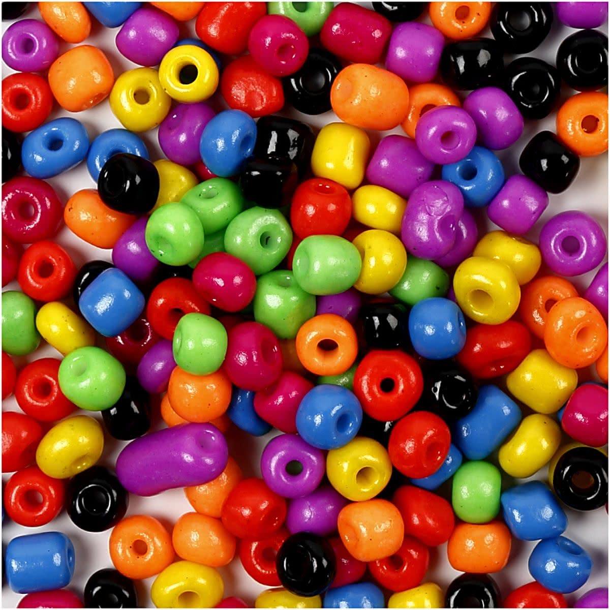 Rocaille mix, d: 5 mm, sterke kleuren, 500 gr