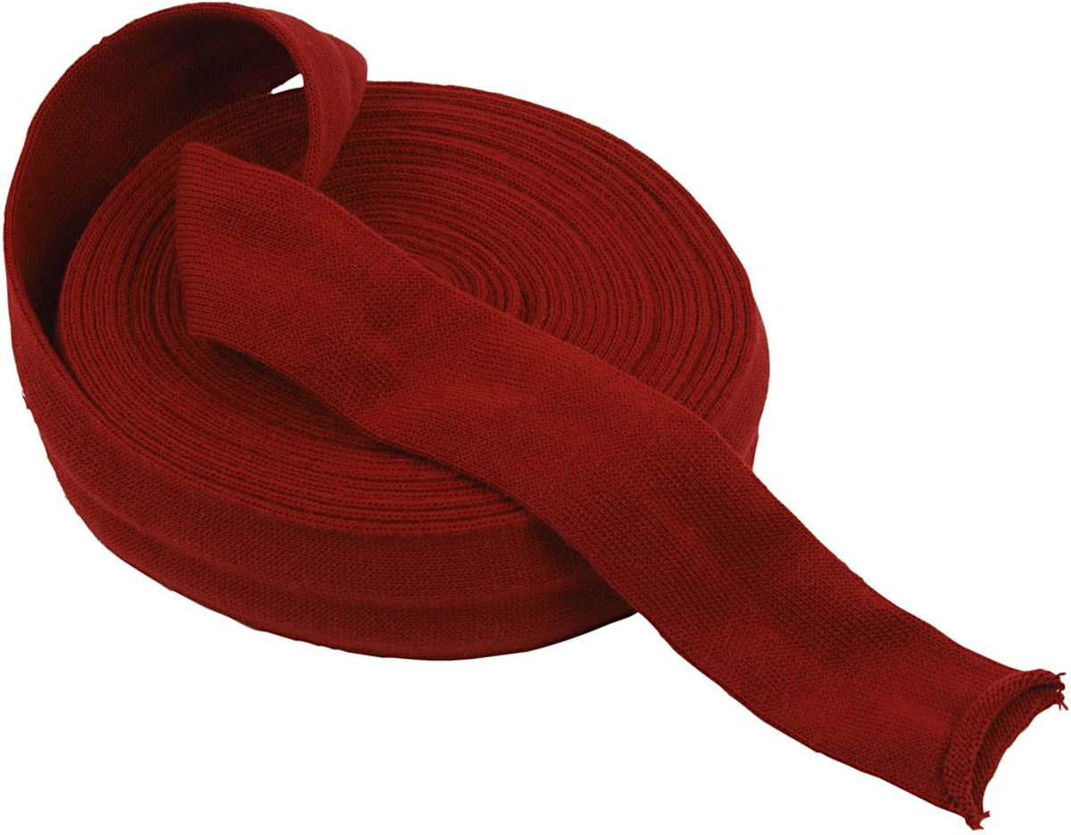 Rondgebreide tube, b: 60 mm, 10 m, antiek rood