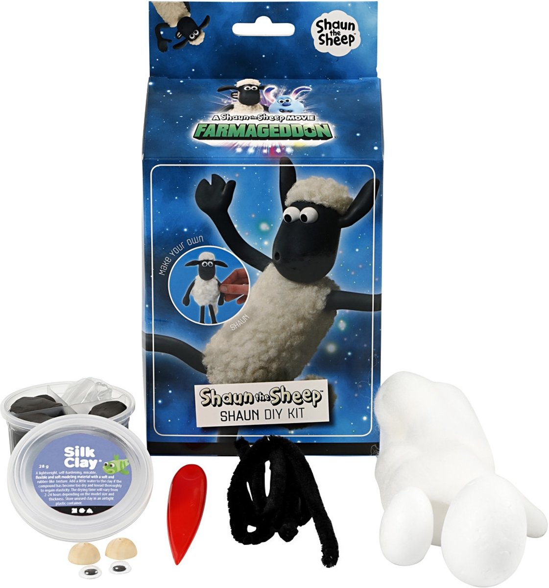 Shaun the Sheep, 1 set, wit, zwart