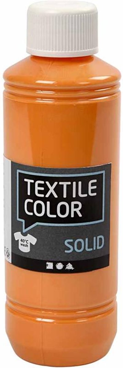 Textil Solid, oranje, dekkend, 250 ml