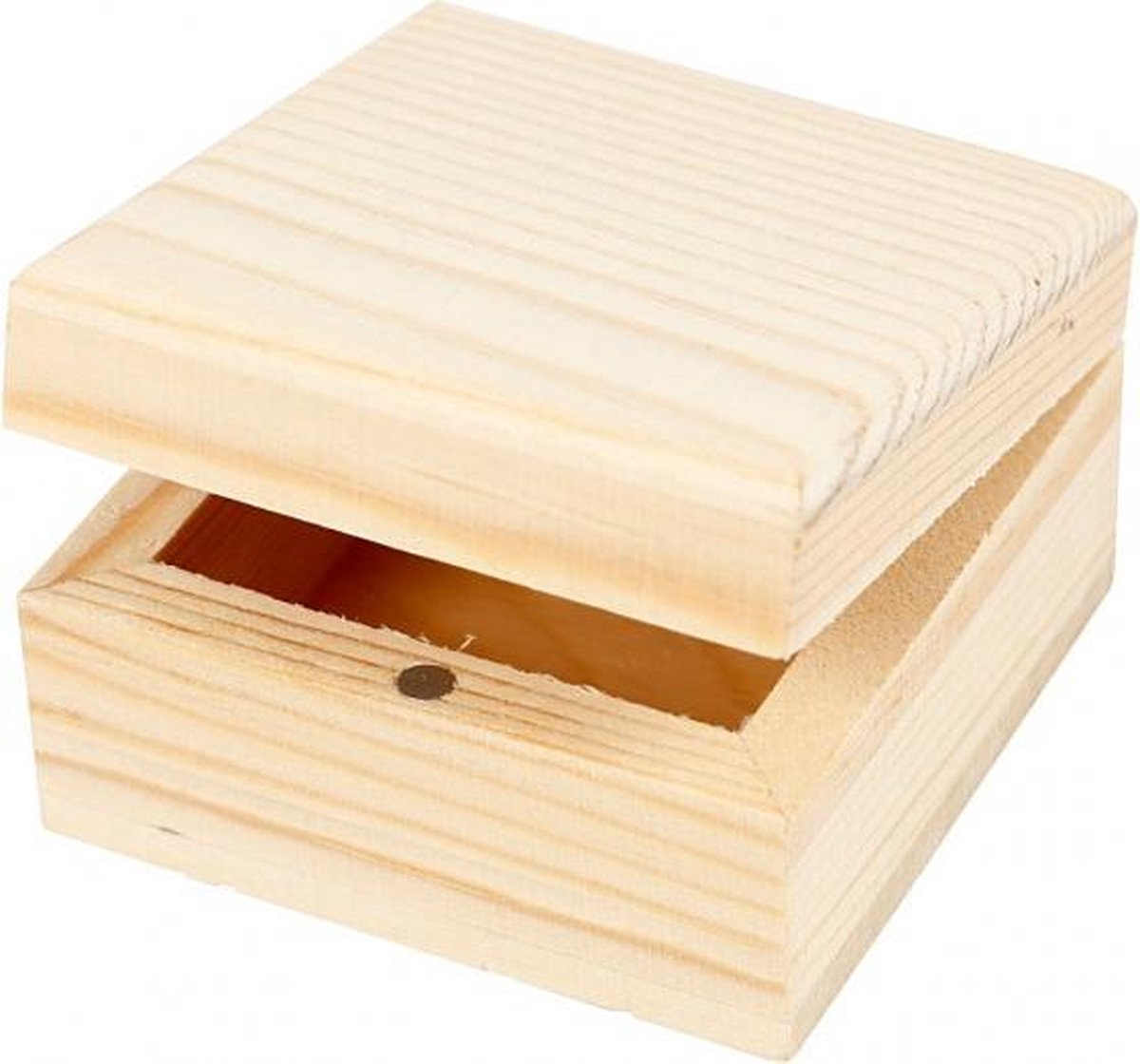 sieradendoosje hout unisex 6 x 6 x 3,5 cm 2 stuks