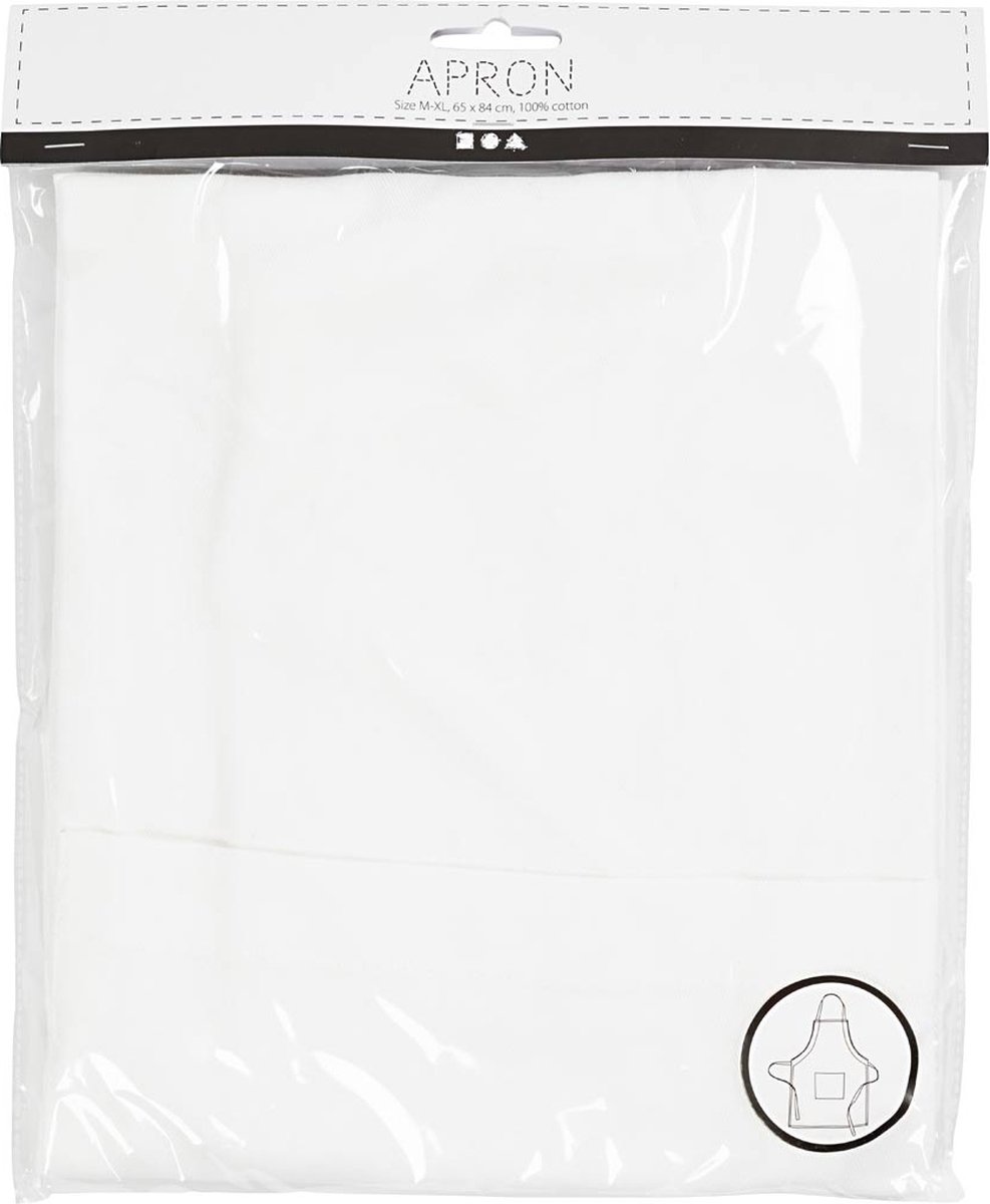 Creativ Company Schort met Zak M-XL cm Wit