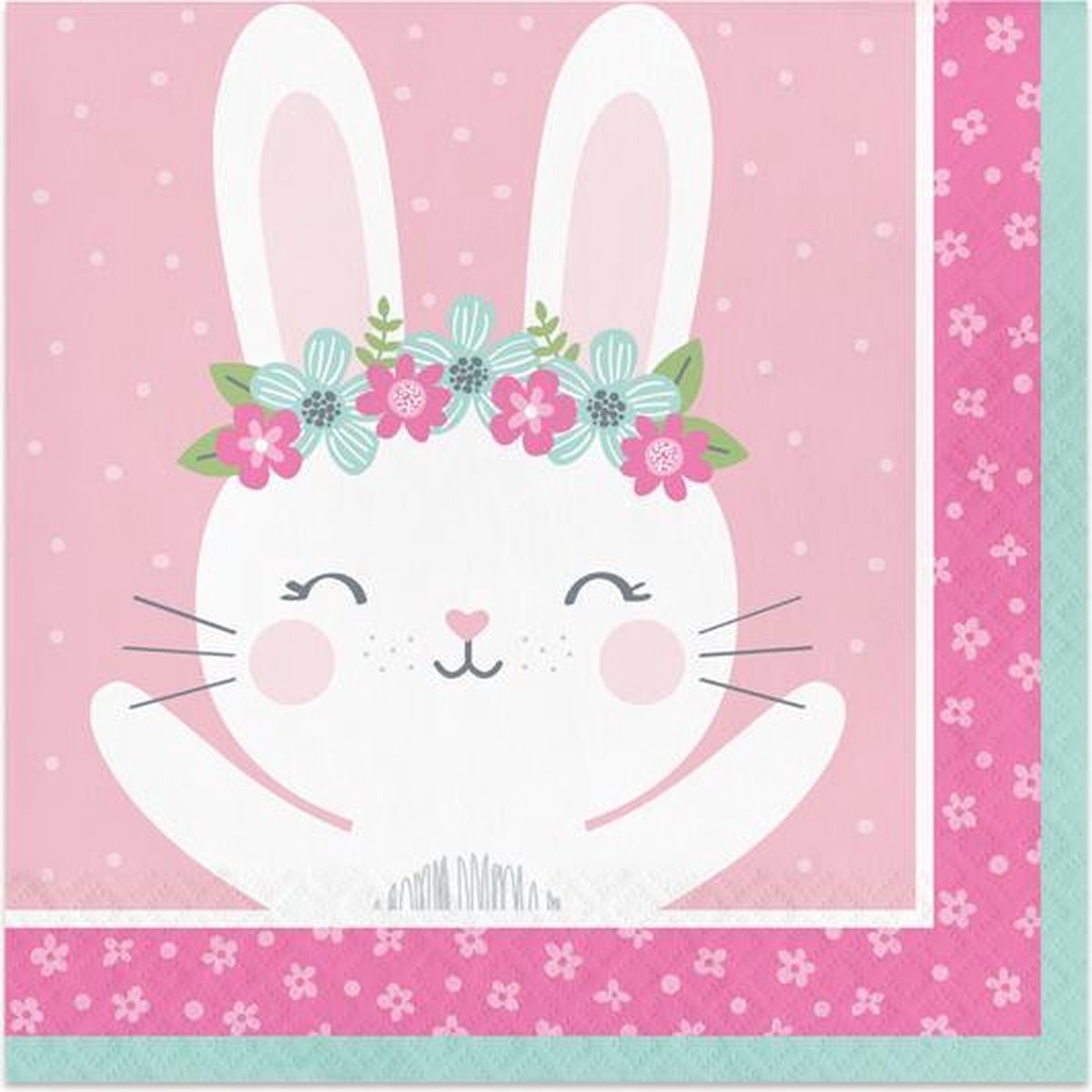 16 SERVETJES BUNNY / Kinderverjaardag / Babyshower / Kinderfeestje / Geboorte feestje / roze servetten 2 laags