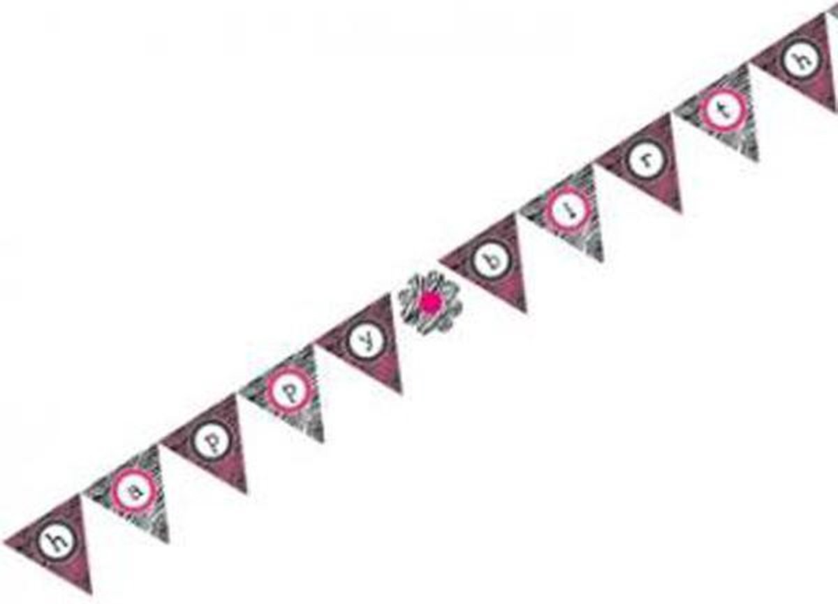 Creative Converting Pink Zebra Boutique Flag Banner (Pink)