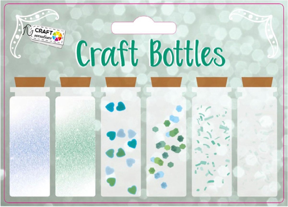 Creative Craft Group Decoratie Flesjes, 6 x 15g Groen/Blauw