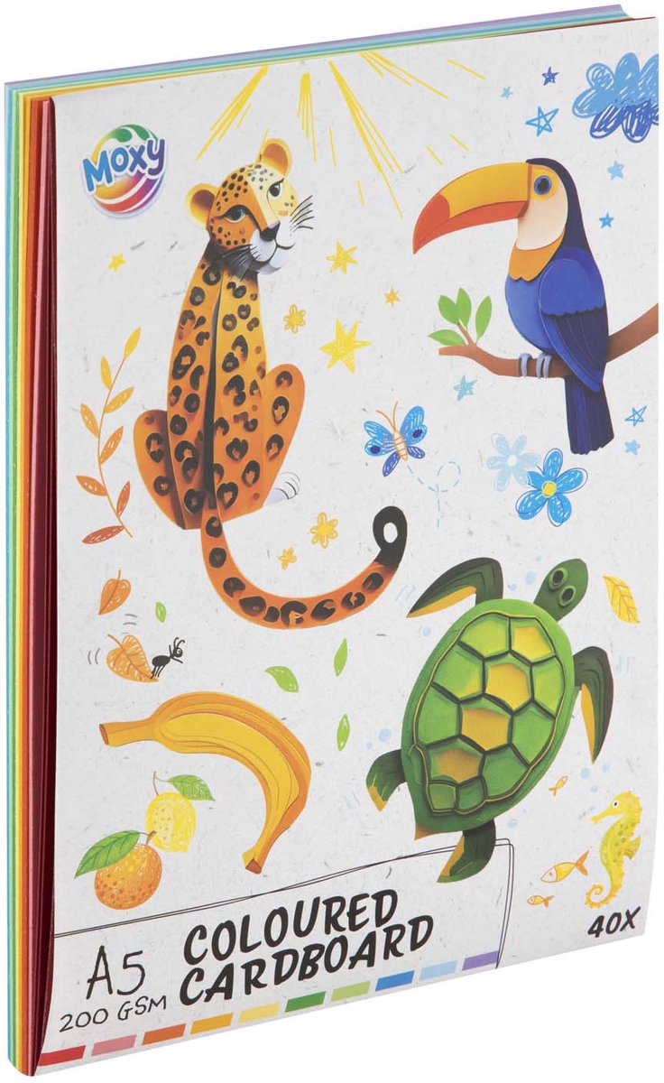 Gekleurd Karton A5, 40 Vellen 10 Kleuren