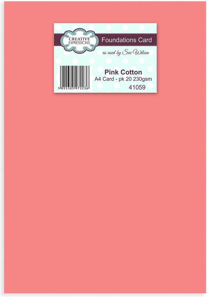 Creative Expressions Foundation Card Pink Cotton A4