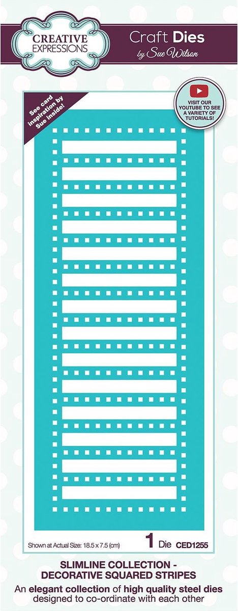   Stans - Strepen met stippen - 18,5cm x 7,5cm