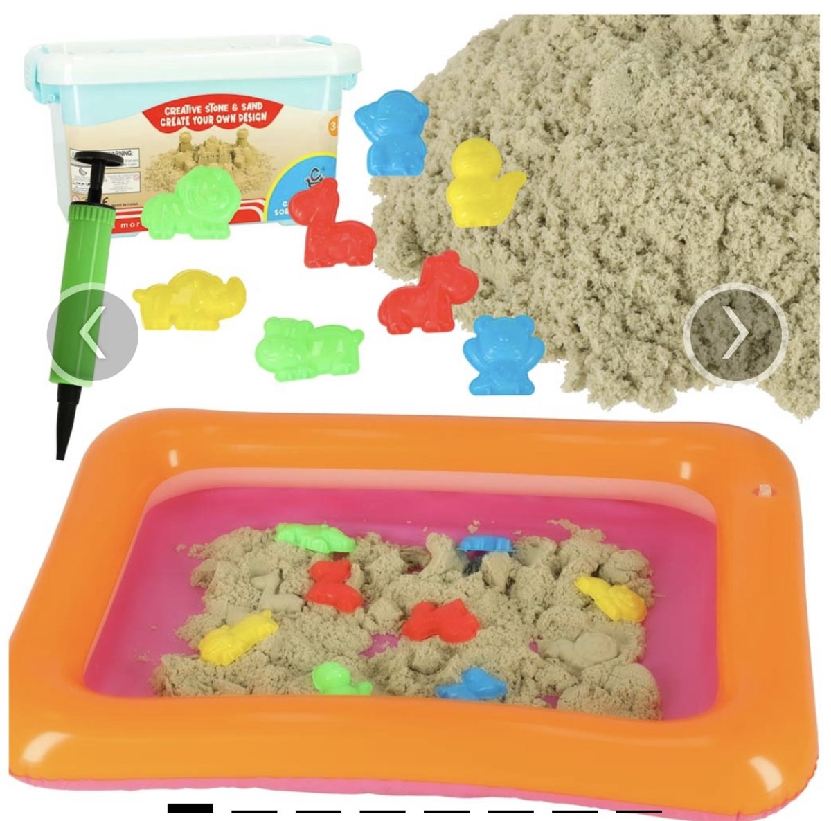 zand in een emmer van 1 kg beige mallen