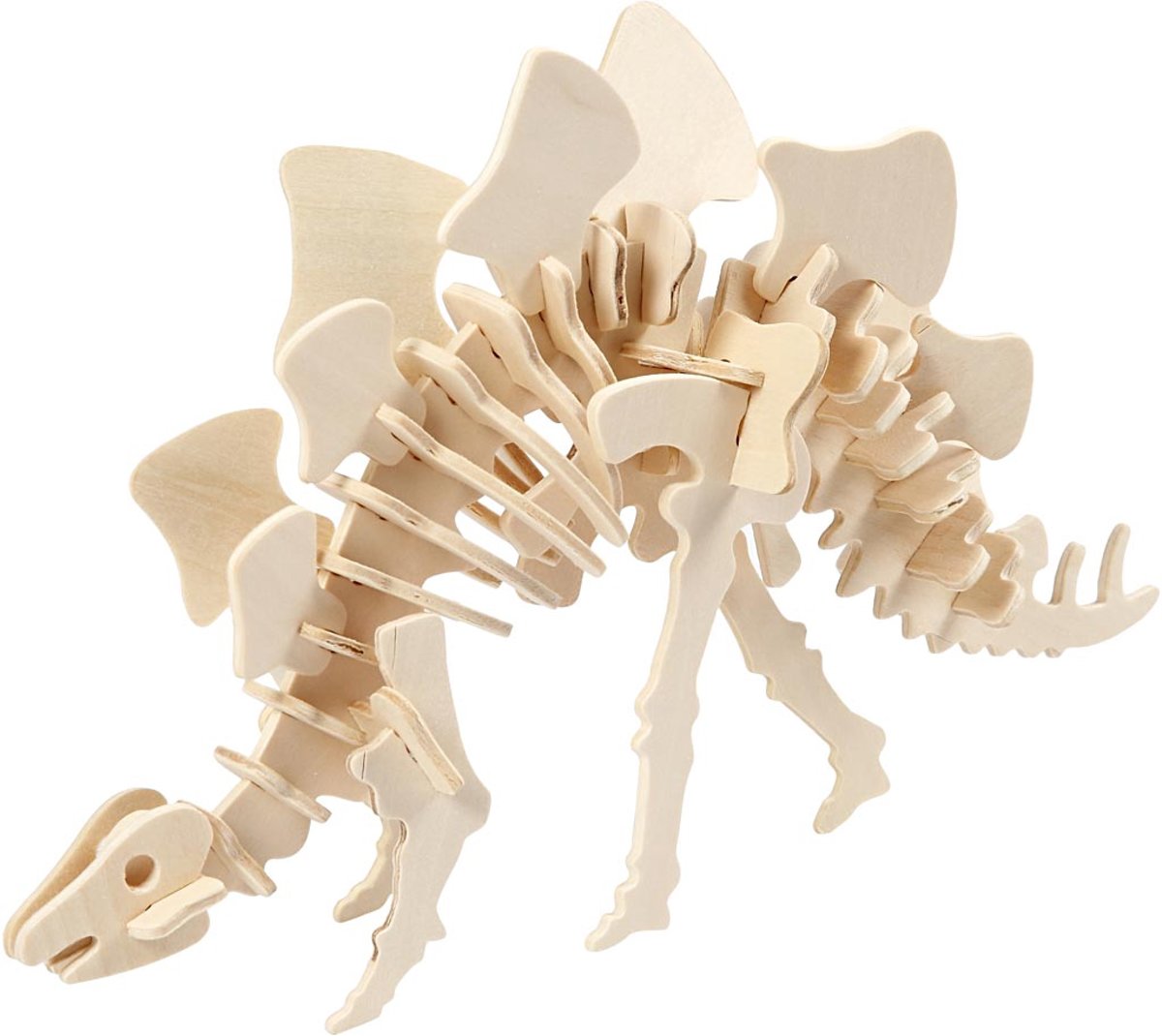 3D Hout constructieset met APP, Stegosaurus, h: 15 cm, l: 27 cm, triplex, 1stuk, b: 7,4 cm