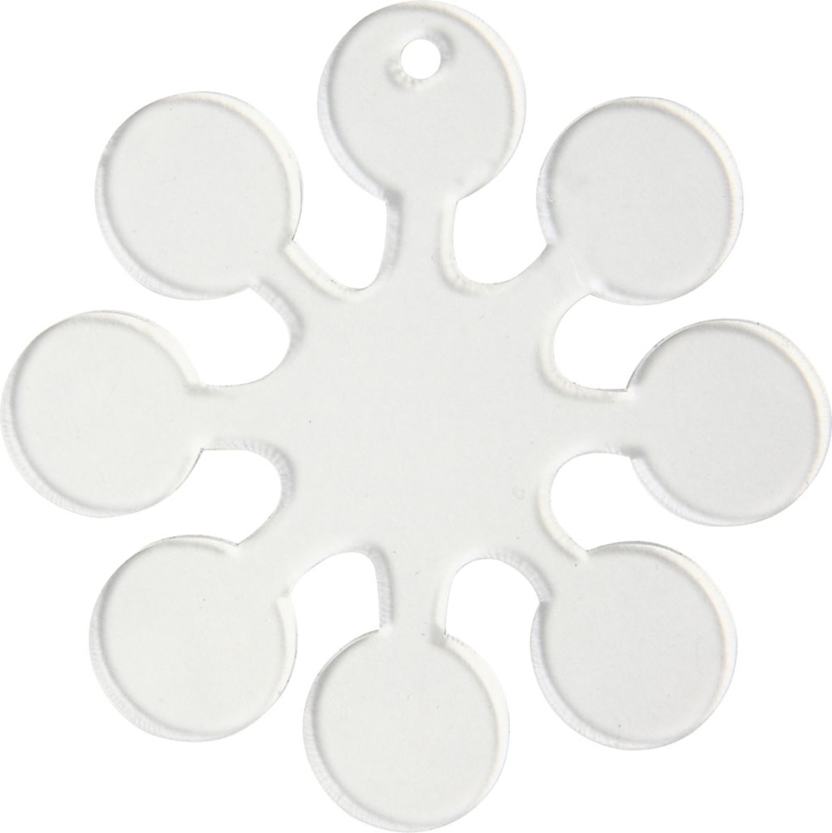 Acryl hangers, h: 7 cm, sneeuwkristal, 5 stuks