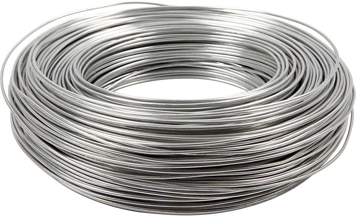 Aluminium draad, dikte 1,5 mm, zilver, 100 m