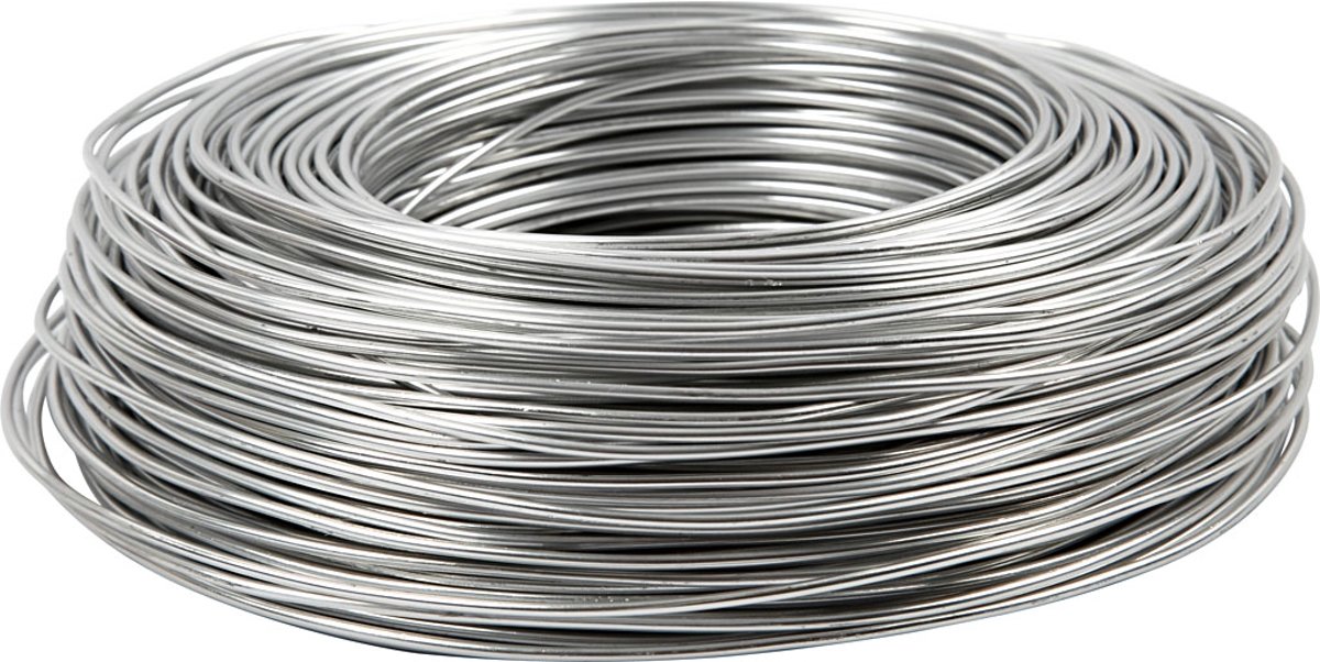 Aluminium draad, dikte 2 mm, zilver, 100 m