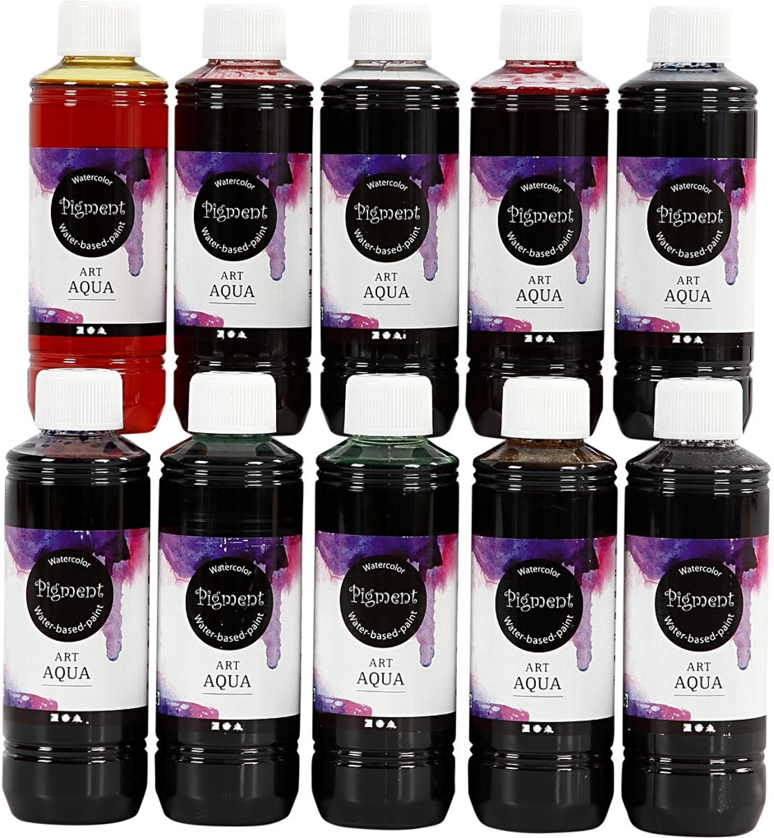 Art Aqua Pigment, kleuren assorti, 10x250 ml