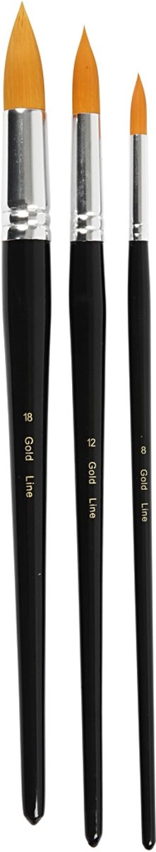 Big size - Gold Line penselen, l: 31,5+33+33 cm, b: 8+12+18 mm, 3 div