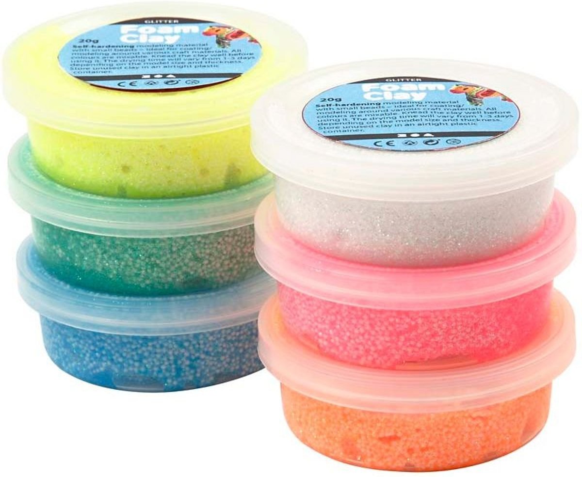 Creotime Foam Clay Creotime Glitter: 6x14 Gram