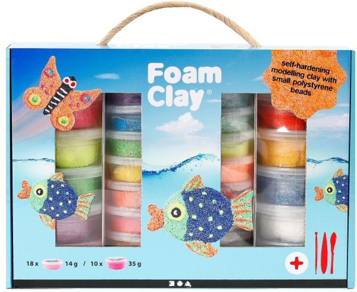 Creotime Foam Glitter Klei 28 Doosjes