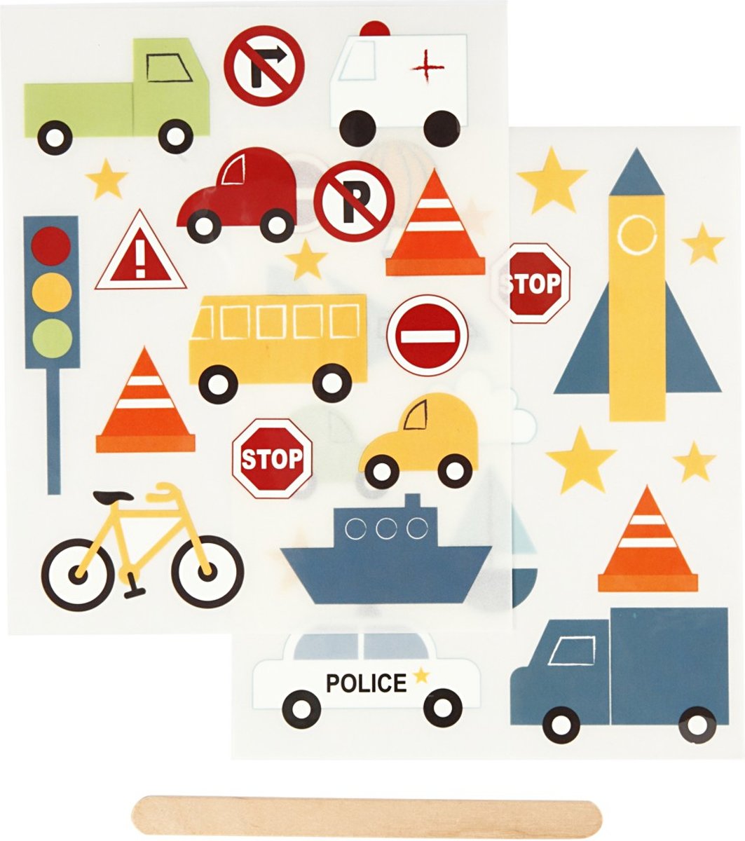   Rub-on Stickers Verkeer 12 X 15,5 Cm