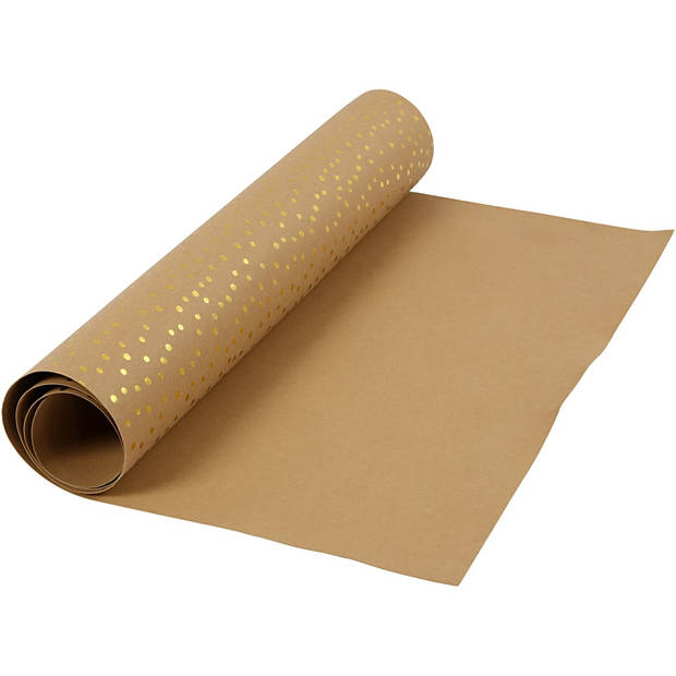 Creotime leerpapier stippen bruin 1 m