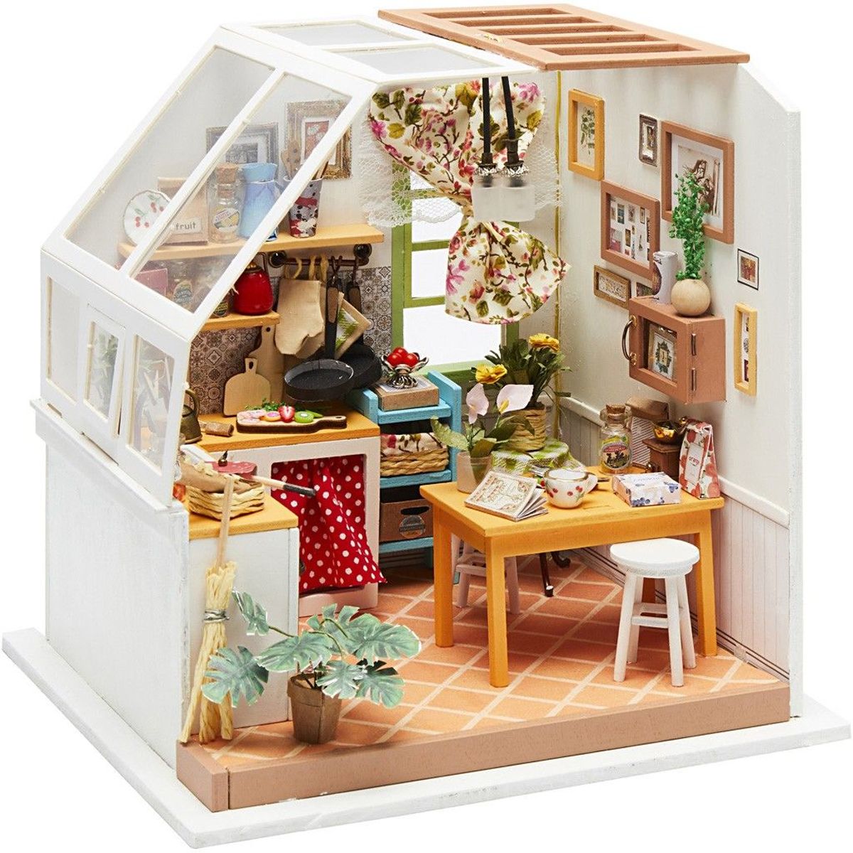 DIY Miniatuur kamer, h: 18,7 cm, b: 19 cm, 1 stuk