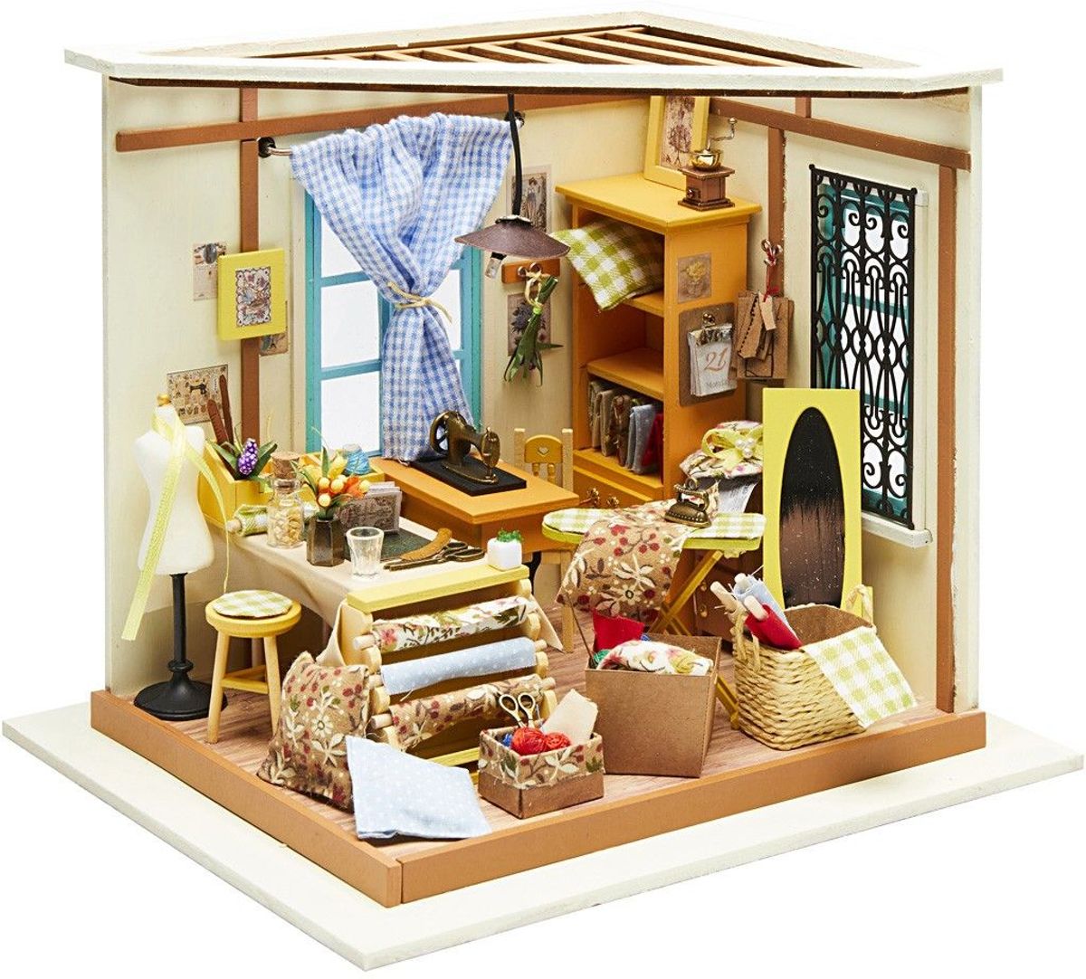 DIY Miniatuur kamer, h: 19 cm, b: 22,5 cm, 1 stuk