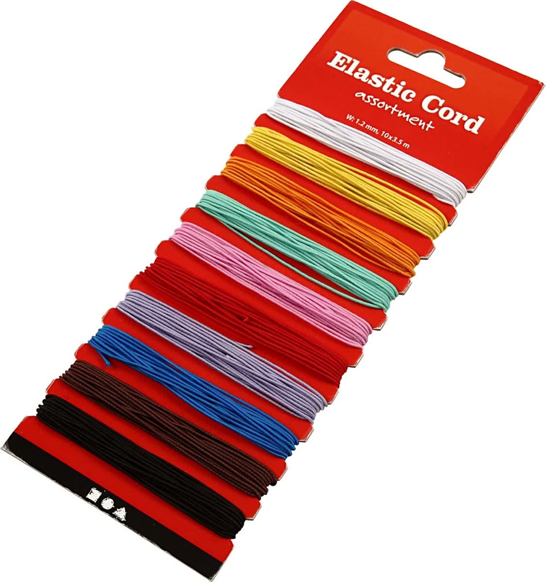 Elastisch koord - Assortiment, dikte 1,2 mm, 10x3,5 m