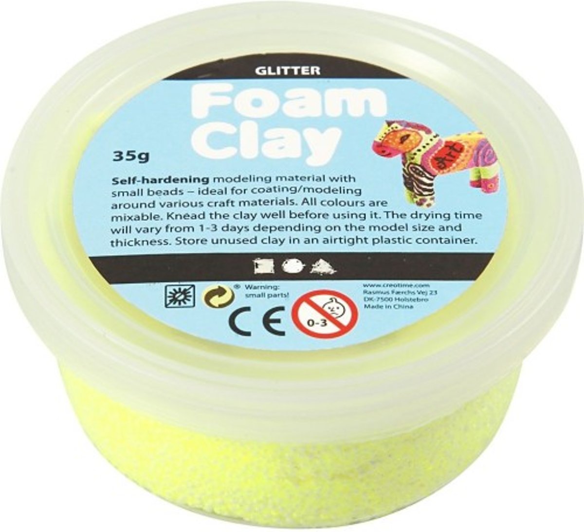 Foam Clay Creotime glitter geel 35 gram