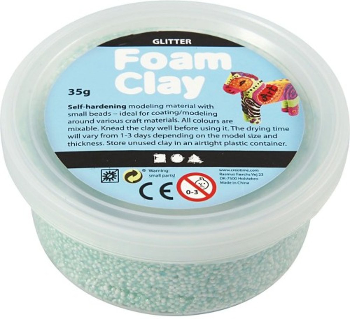 Foam Clay Creotime glitter lichtgroen 35 gram