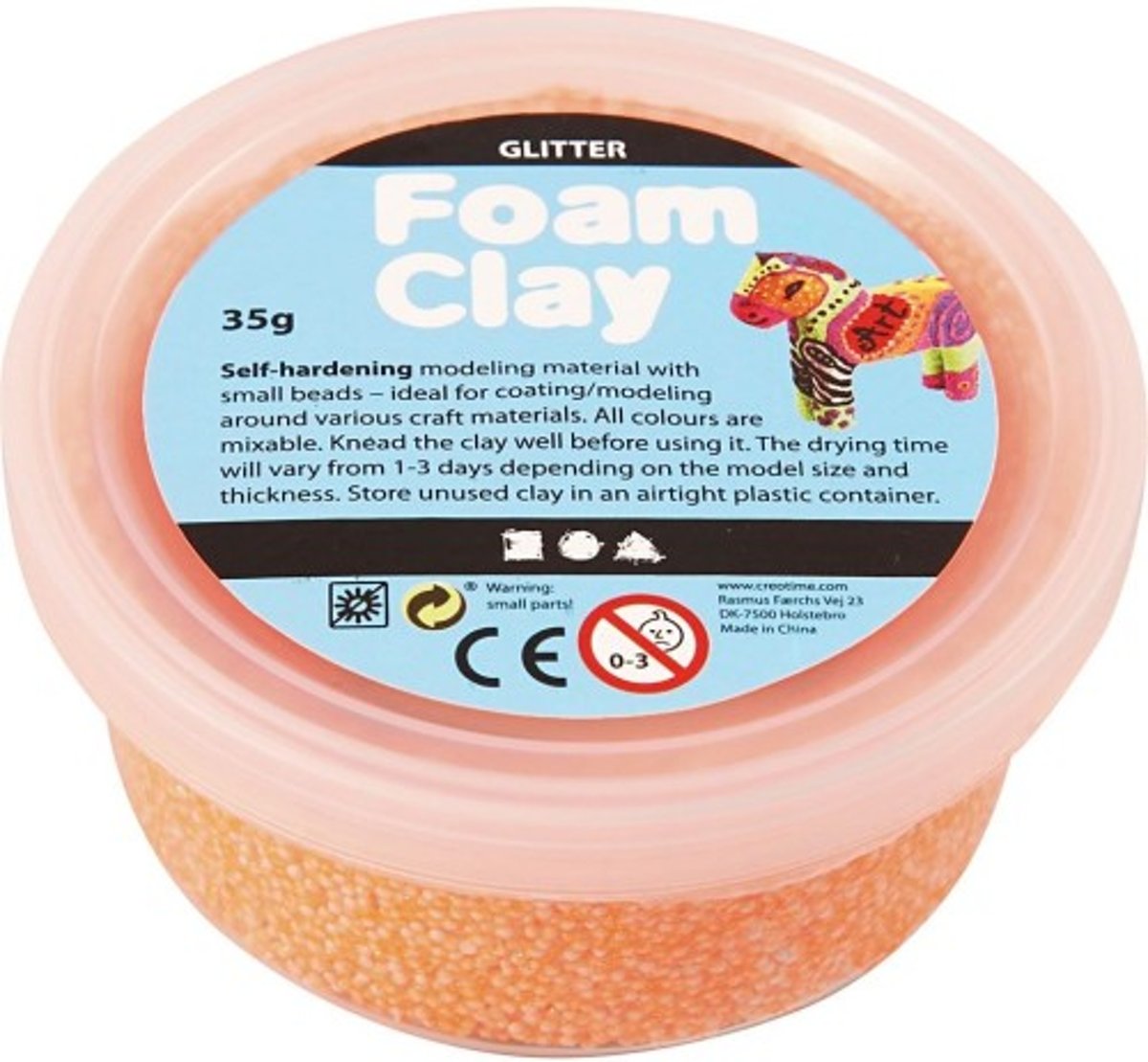 Foam Clay   glitter oranje 35 gram