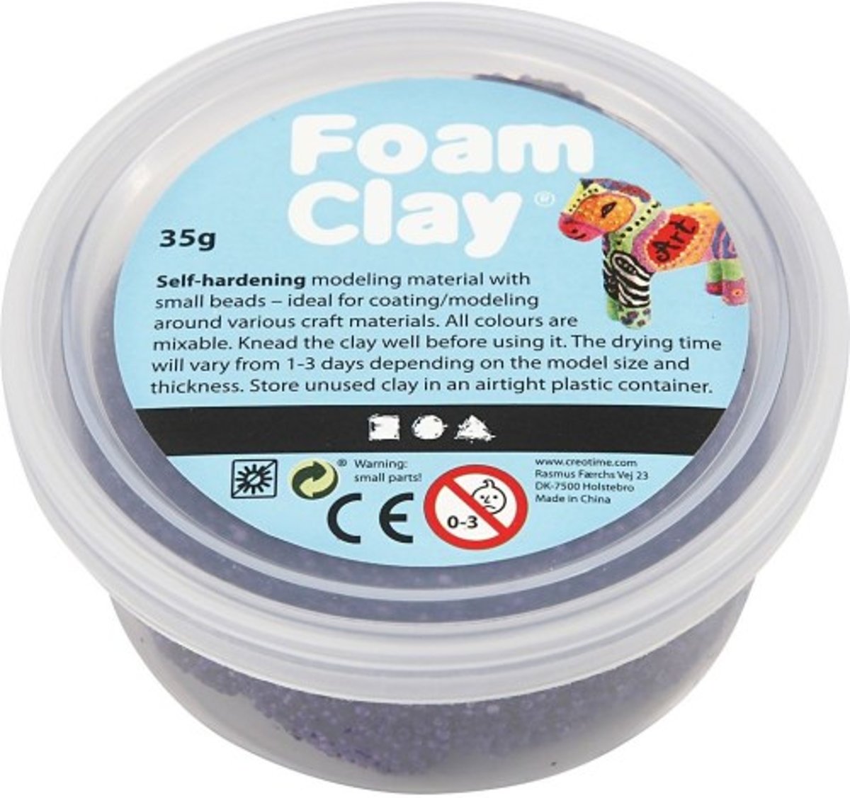 Foam Clay   glitter paars 35 gram