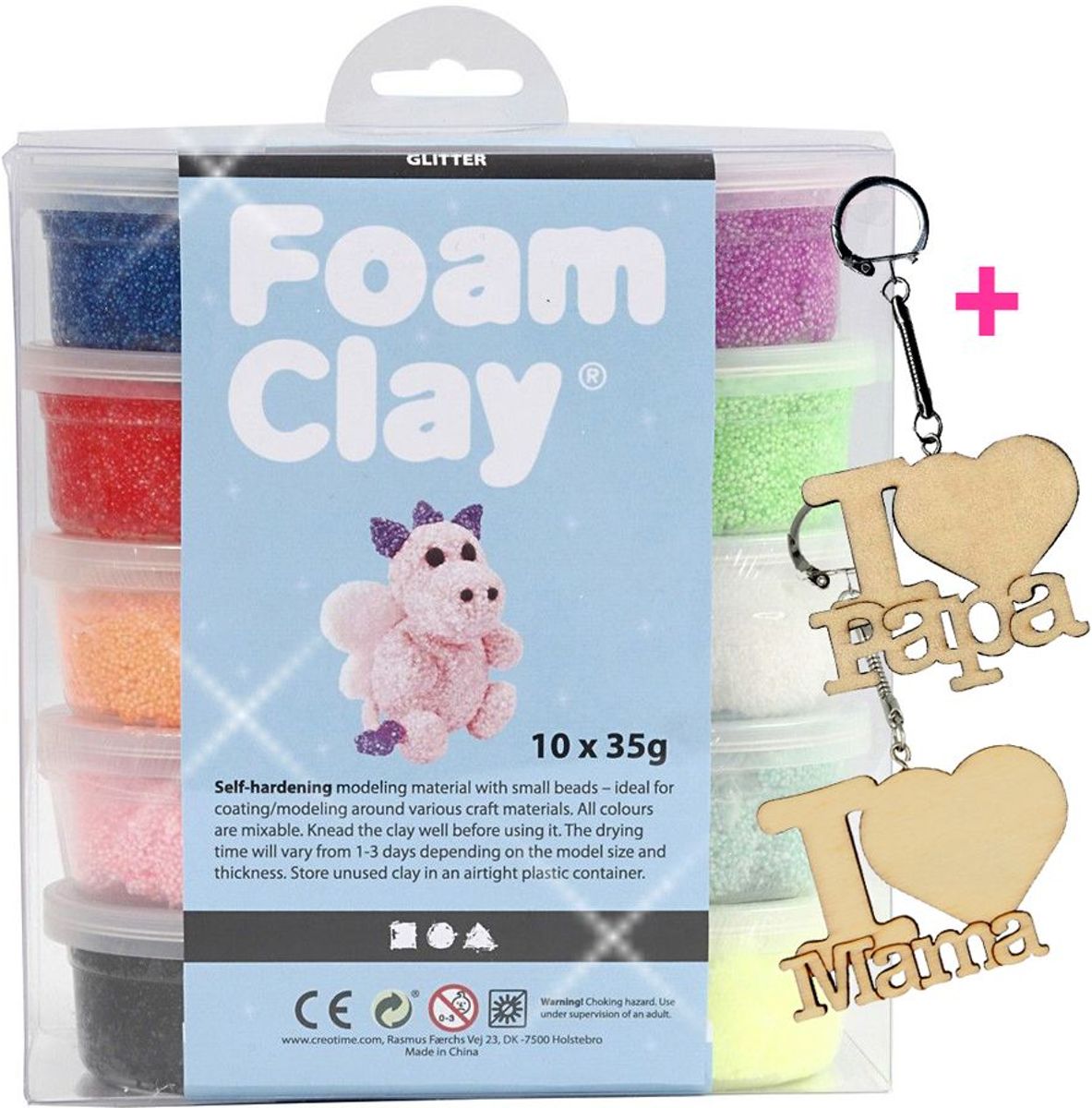 Foam Clay Klei Glitter Pakket - 10 x 13 gram