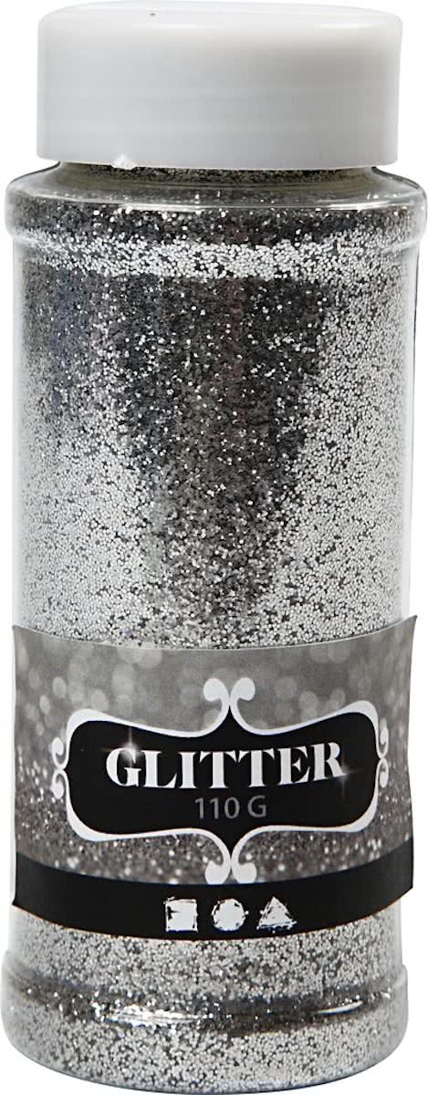 Glitter, zilver, 110 gr