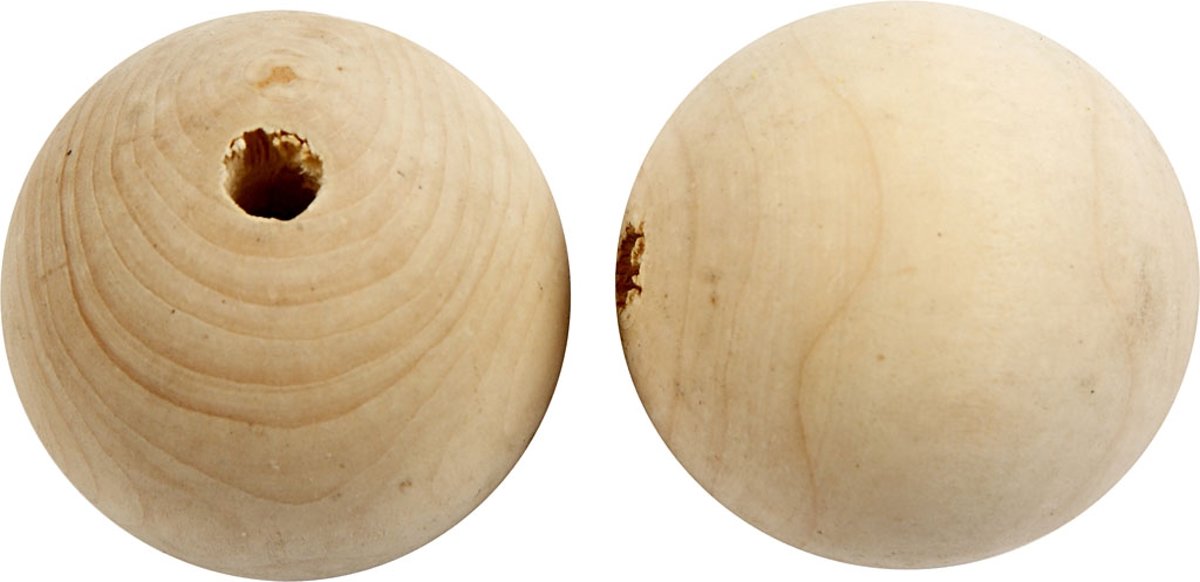 Houten kralen, d: 50 mm, china berry, 20 stuks