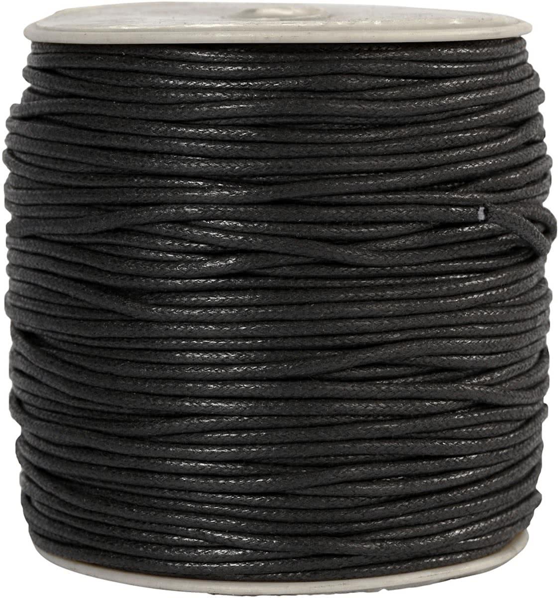 Katoen , dikte 2 mm, zwart, 100 m