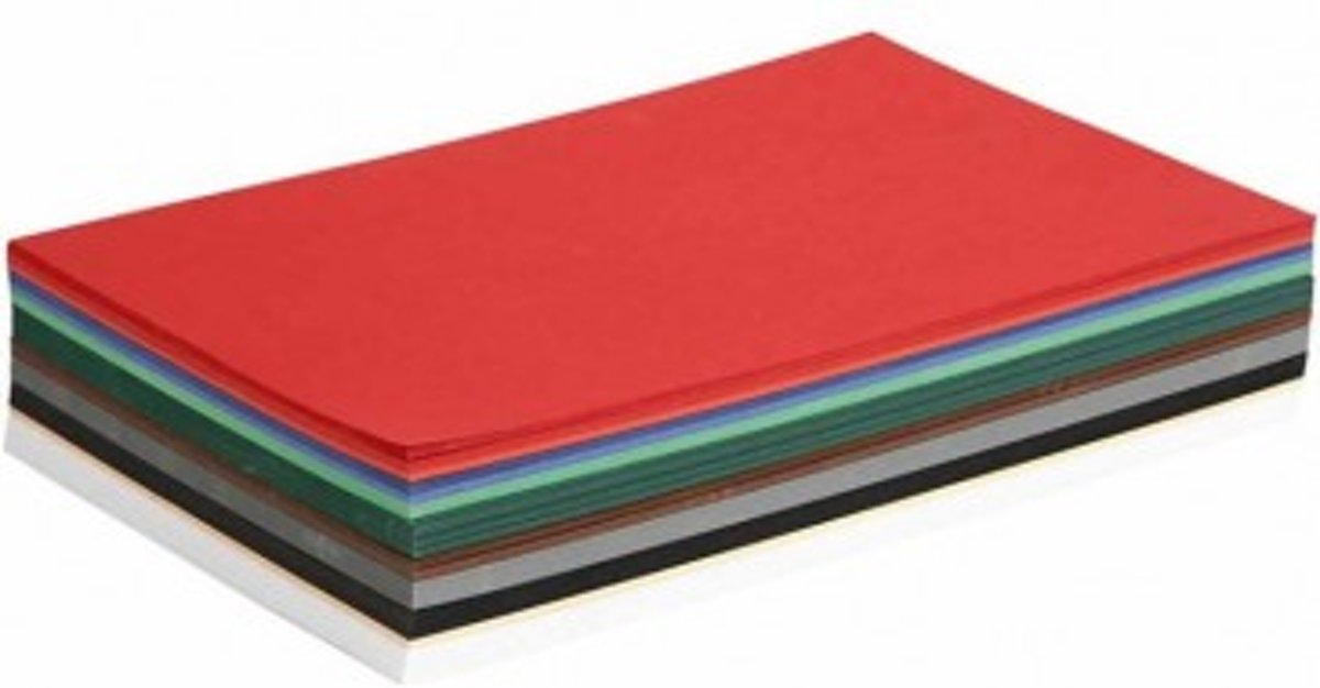 Kerst karton, A5 150x210 mm,  180 gr, diverse kleuren, 60div vellen