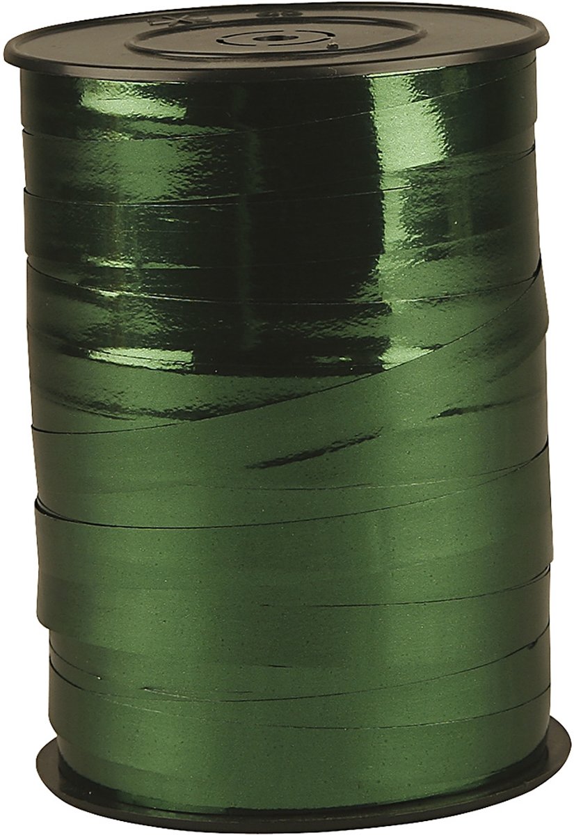 Krullint, b: 10 mm, groen metallic, 250 m