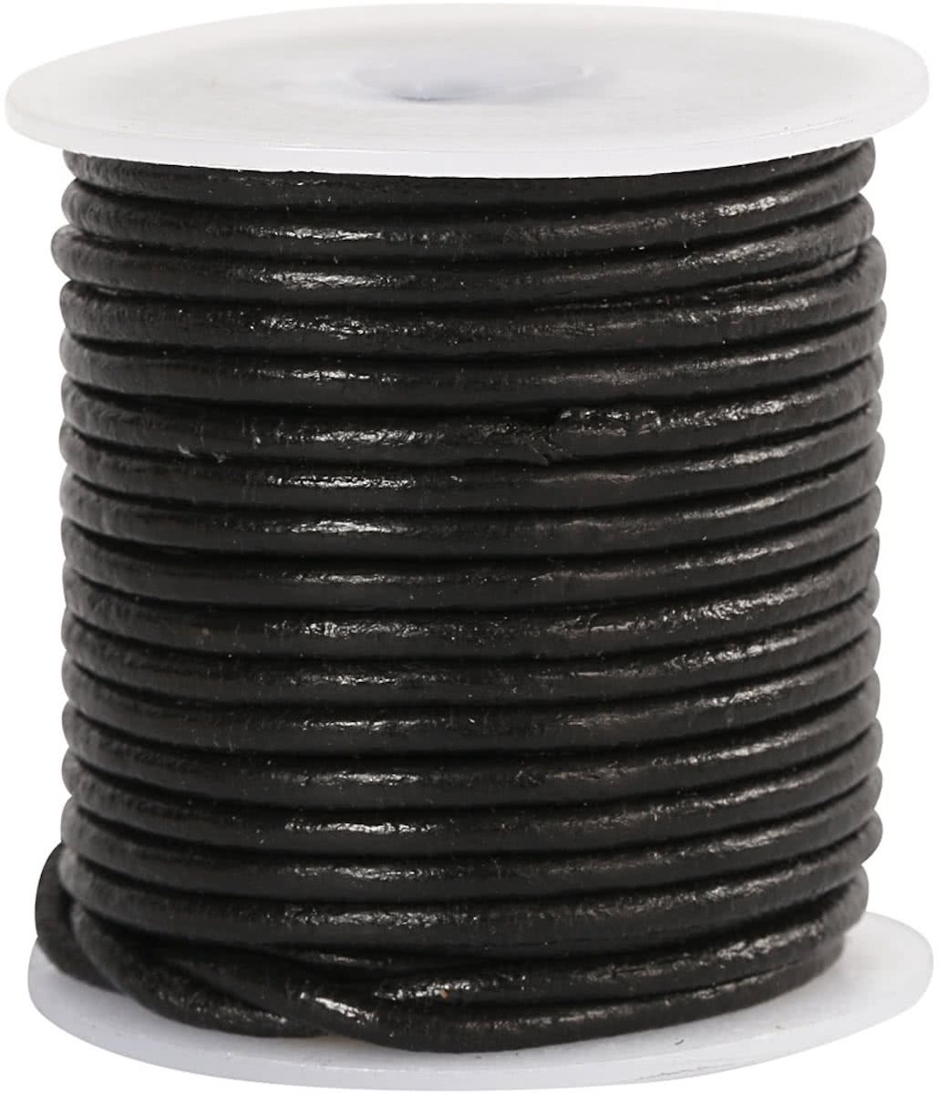 Leer ,  2 mm, zwart, 10 m