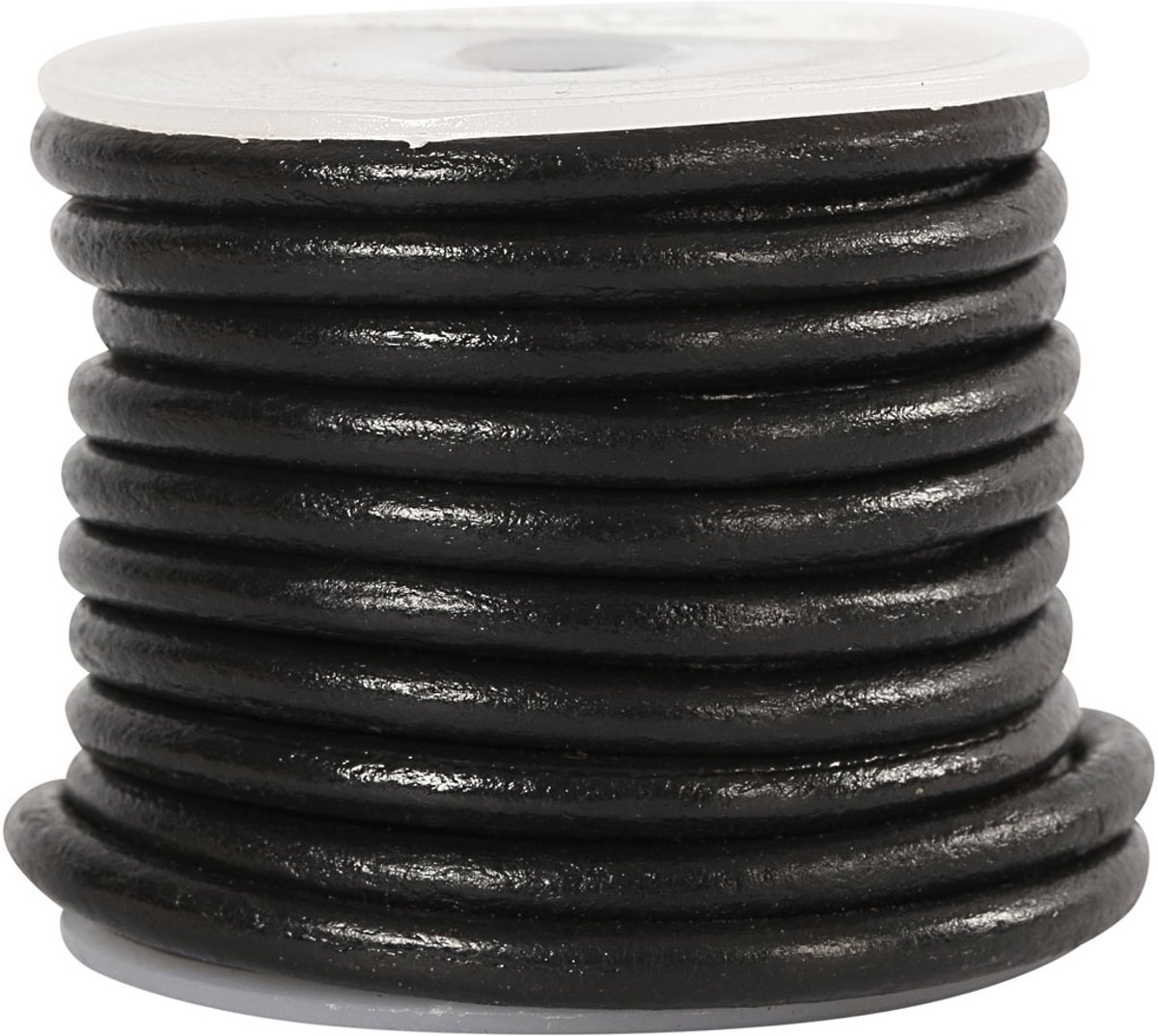 Leer ,  4 mm, zwart, 5 m
