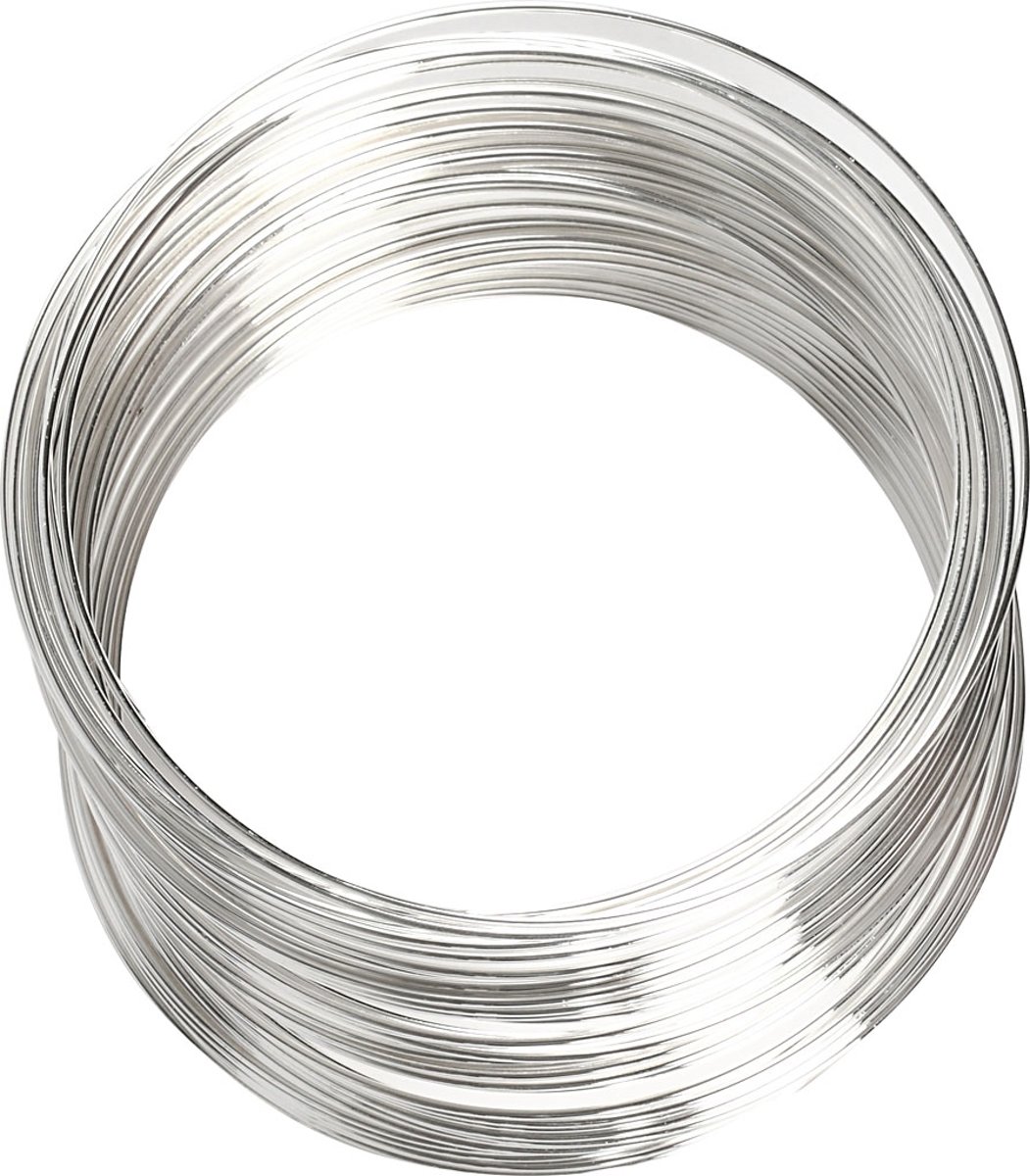 Memory Wire, dikte 0,8 mm, verzilverd, FS, 1 stuk