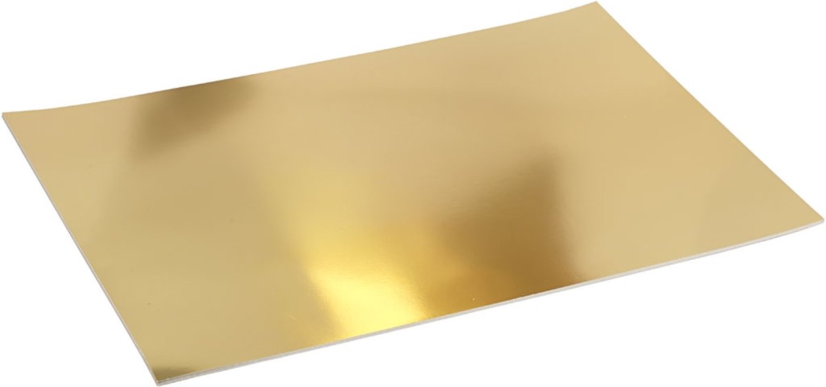 Metallic foliekarton, A2 42x60 cm, goud, 10 vellen