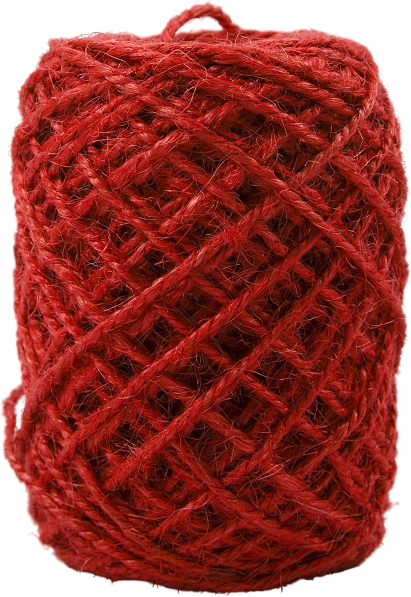 Natuurlijk hennep, dikte 1-2 mm, rood, 150 m