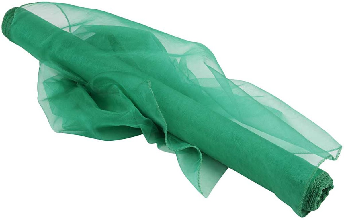 Organza stof, b: 50 cm, groen, 10 m