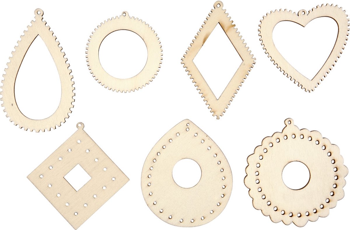 Ornament, afm 4,8-7,6 cm, naturel, 42 assorti